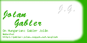 jolan gabler business card